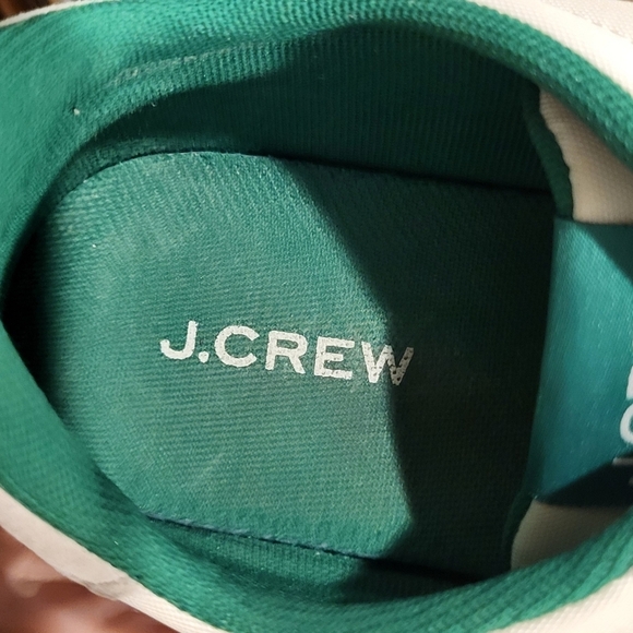 J Crew Retro Suede Leather Sneakers Trainers Green & White Size 8 - Picture 7 of 11